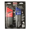 Eklind Combination Bright-Hex-L Key Set Sizes 0.050 to 3/8 and Size 1.5 mm to 10 mm (22-Piece)