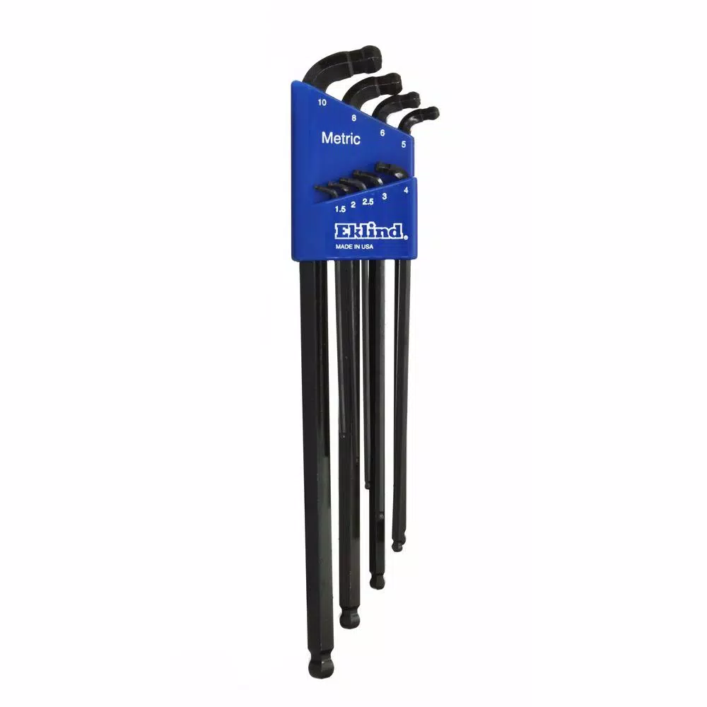 Eklind Extra Long Series Double-Ball-Hex-L Key Set with Holder Size 1.5 mm to 10 mm (9-Piece)