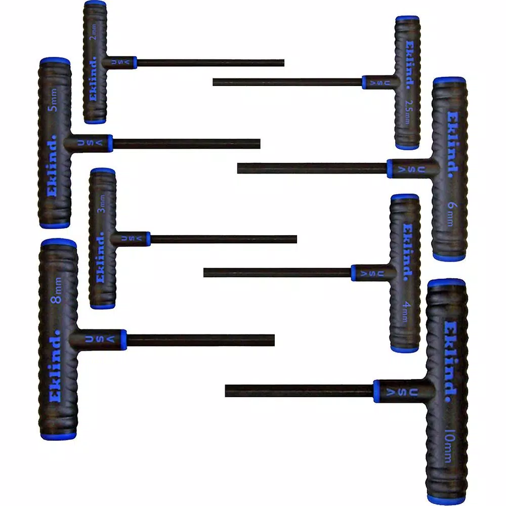 Eklind 6 in. Series Power-T T-Handle Hex Key Set with Pouch Size 2 mm to 10 mm (8-Piece)