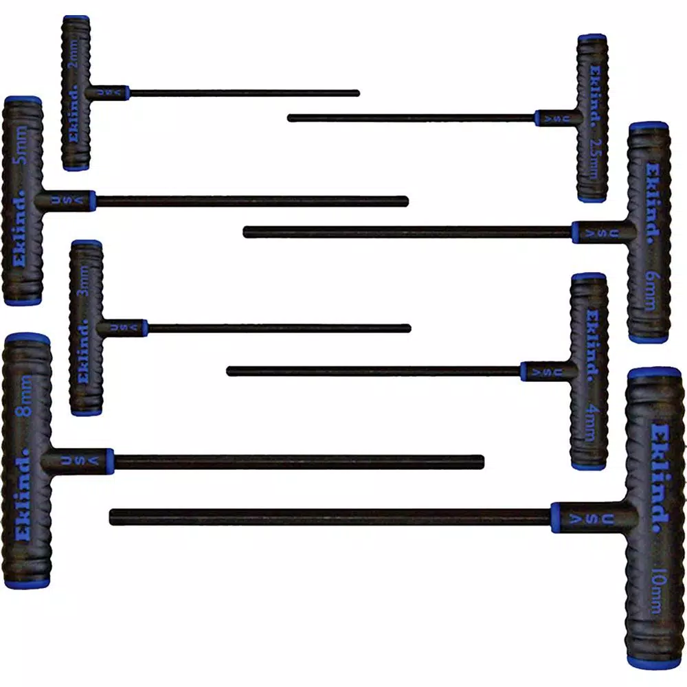 Eklind 9 in. Series Power-T T-Handle Hex Key Set with Pouch Size 2 mm to 10 mm (8-Piece)