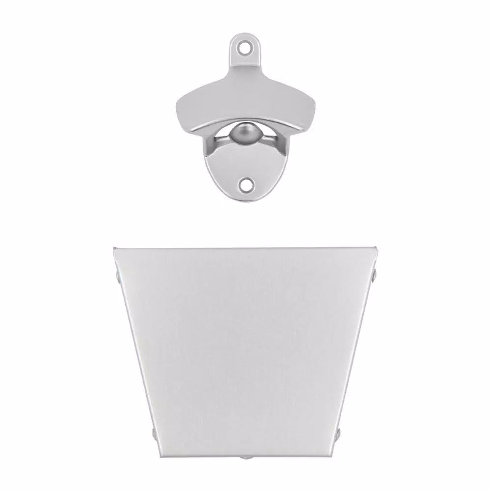 Everbilt Satin Nickel Bottle Opener and Cap Catcher