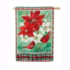 Evergreen 28 in. x 44 in. Christmas Floral House Suede Flag