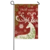 Evergreen 18 in. x 12.5 in. Christmas Deer Silhouette Garden Sub Suede Flag