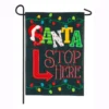 Evergreen 18 in. x 12.5 in. Santa Stop Here Garden Applique Flag
