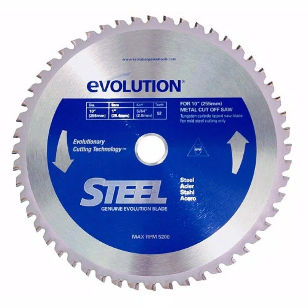 Evolution Power Tools 10 in. 52-Teeth Mild Steel Cutting Saw Blade