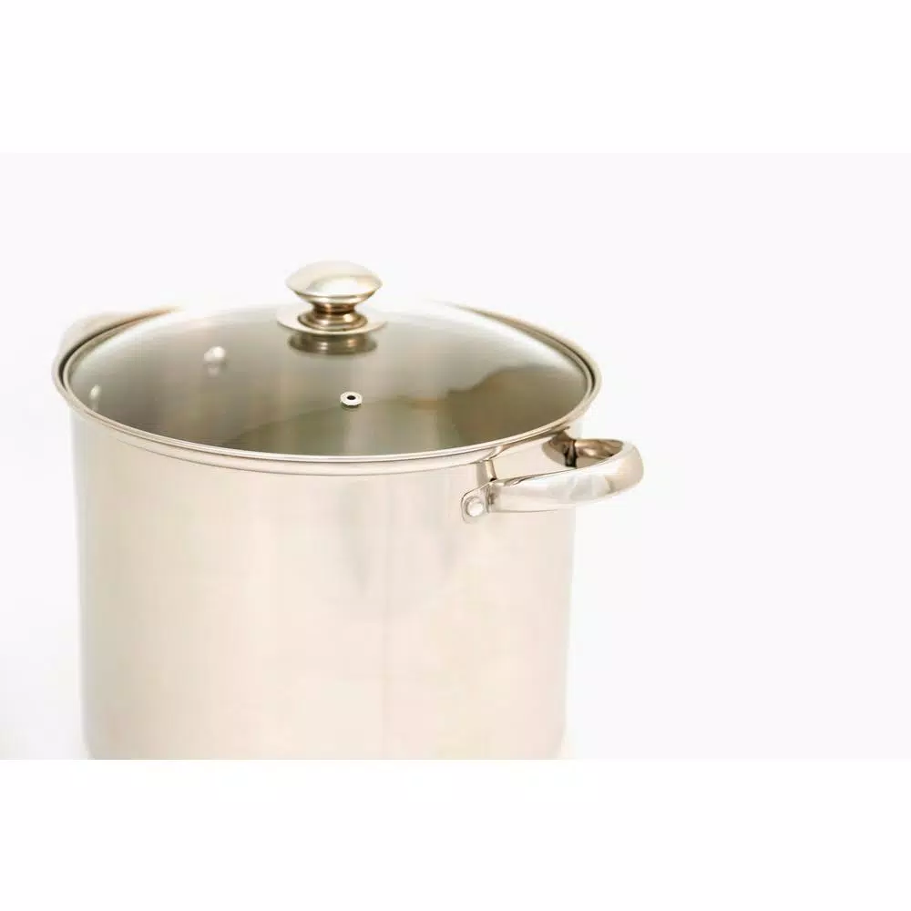 ExcelSteel 12 qt. Stainless Steel Stock Pot with Glass Lid