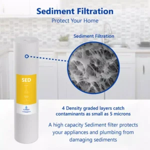 Express Water Express Water – Whole House Heavy Metal Water Filter Set – Sediment, Carbon Block, KDF – 5 Micron – 4.5” x 20” inch