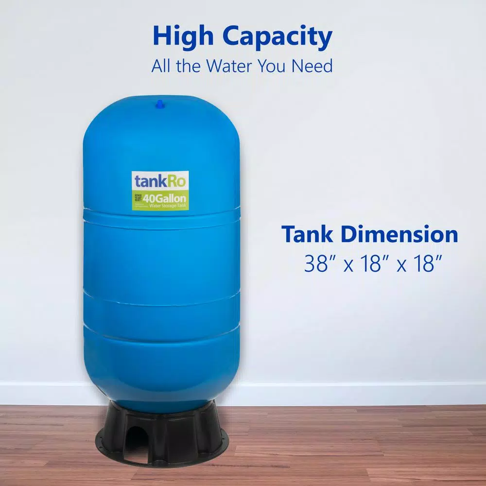 Express Water tankRO – RO Water Filtration System Expansion Tank – 40 Gallon Water Capacity – Reverse Osmosis Storage Pressure Tank