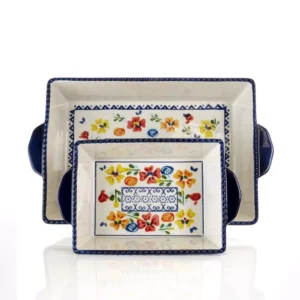 GIBSON elite Luxembourg 2-Piece Rectangular Stoneware Bakeware Set