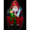 Fraser Hill Farm 10 ft. Pre-Lit Santa, Elf and Penguin Christmas Inflatable