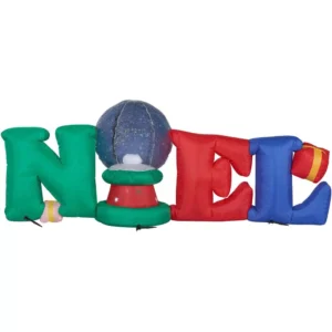 Fraser Hill Farm 8 ft. NOEL Snow Globe Christmas Inflatable with Lights
