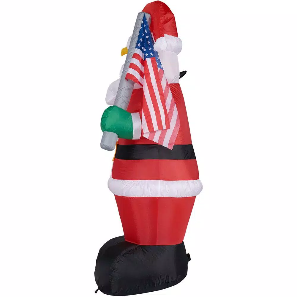Fraser Hill Farm 8 ft. Americana Santa with Bald Eagle Christmas Inflatable with Lights