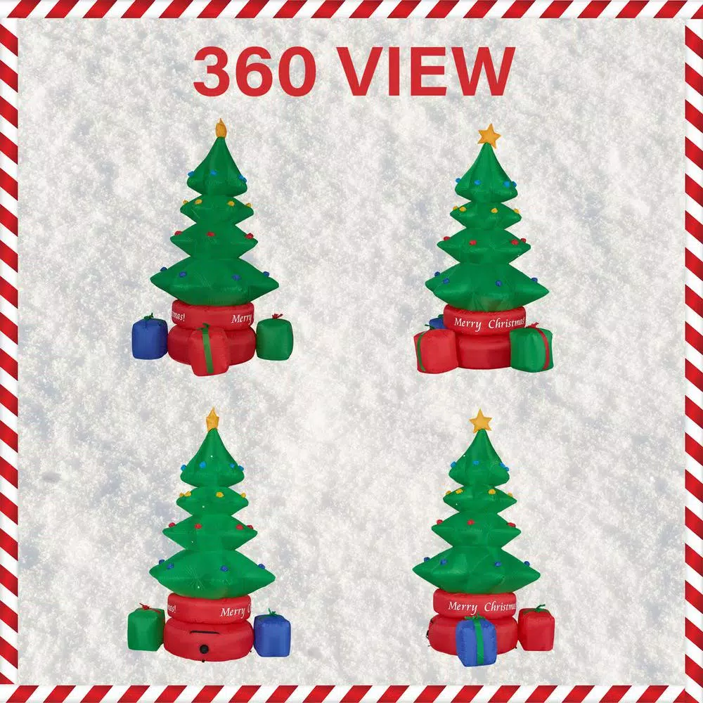 Fraser Hill Farm 6.5 ft. Christmas Tree Inflatable with Lights