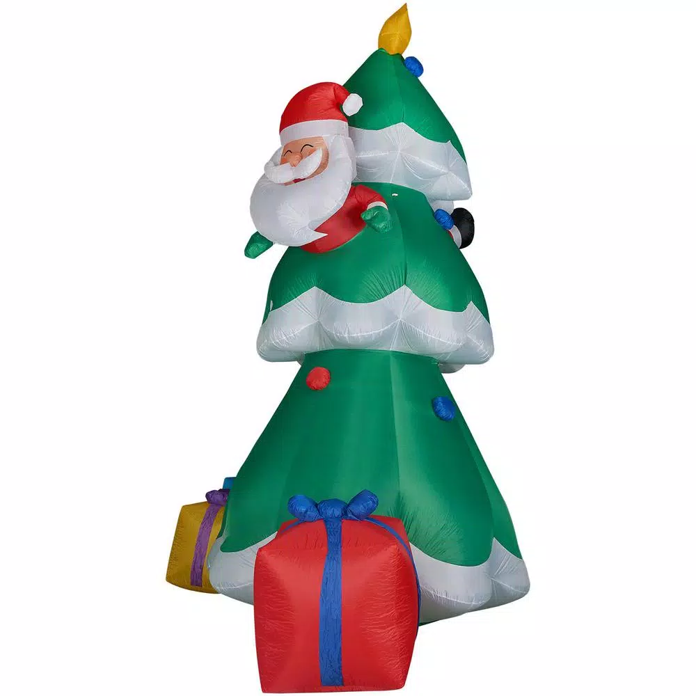 Fraser Hill Farm 20 ft. Christmas Tree with Santa and Gifts Inflatable with Lights