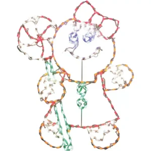 Fraser Hill Farm 5.5 ft. 862-Light Multi-Color Gingerbread Set Novelty Light (3-Piece)