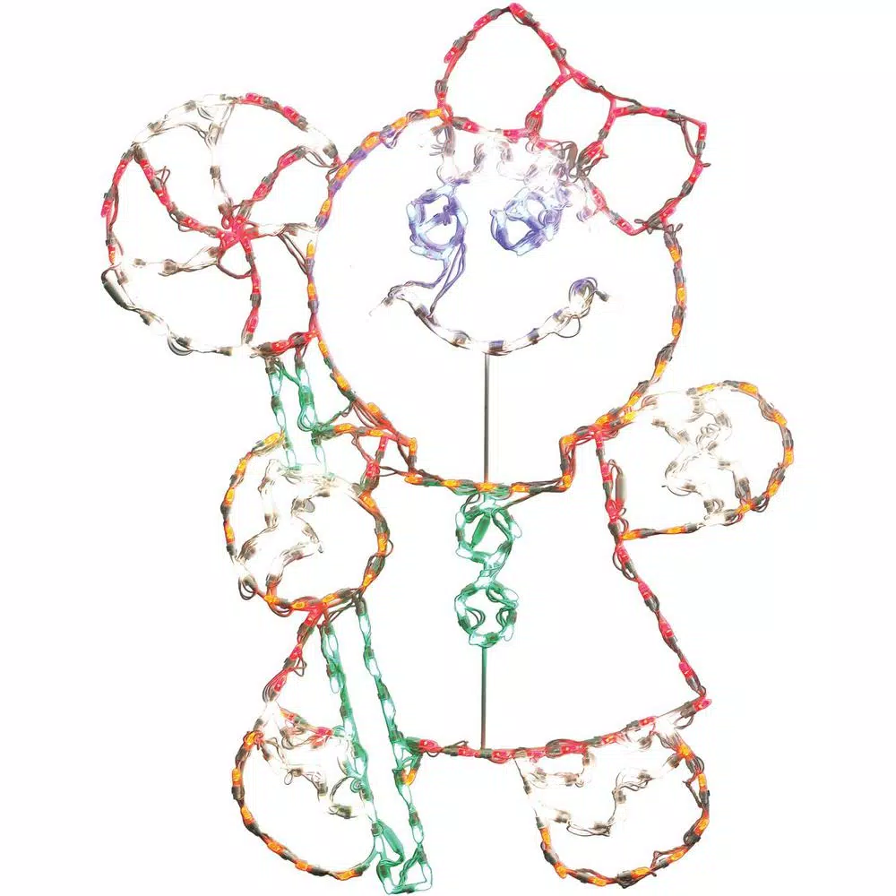 Fraser Hill Farm 5.5 ft. 862-Light Multi-Color Gingerbread Set Novelty Light (3-Piece)