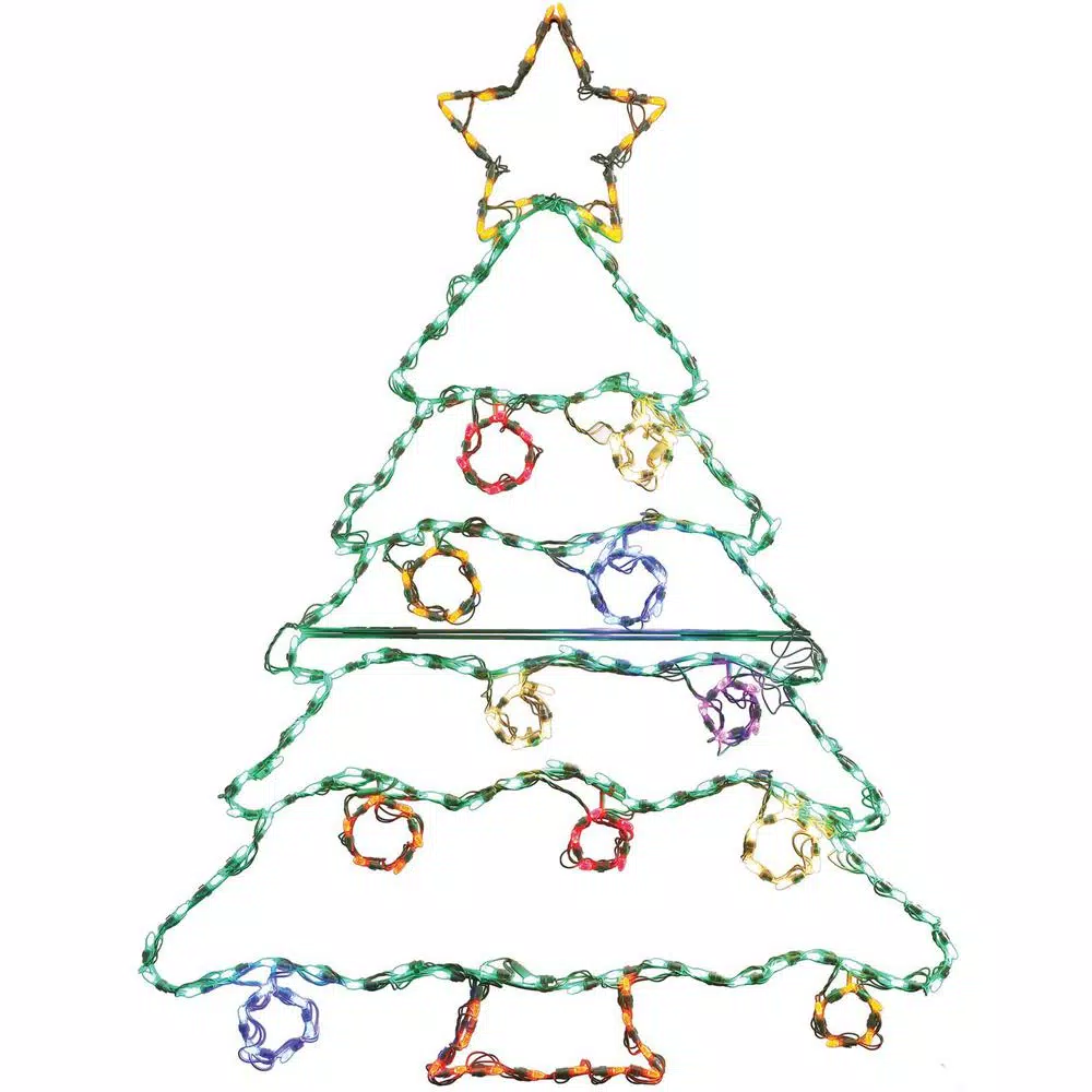 Fraser Hill Farm 4.5 ft. 206-Light Multi-Color Christmas Tree Novelty Light