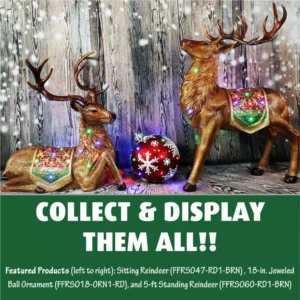 Fraser Hill Farm 1.5 ft. 24-Light LED Jeweled Ball Ornament with Snowflake Design