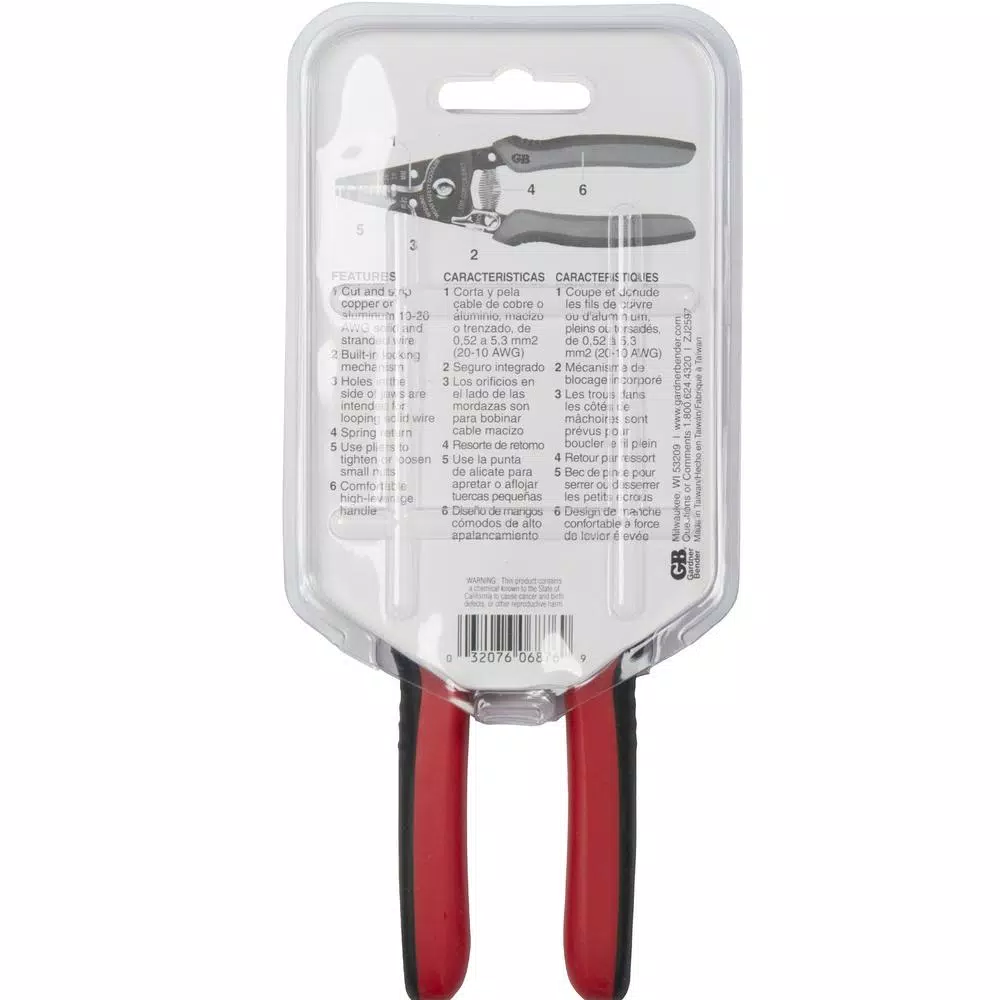 Gardner Bender 10-20 AWG Solid or Stranded Wire Stripper with Lock