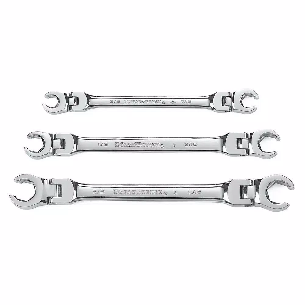 GEARWRENCH SAE Flex Flare Nut Wrench Set (3-Piece)