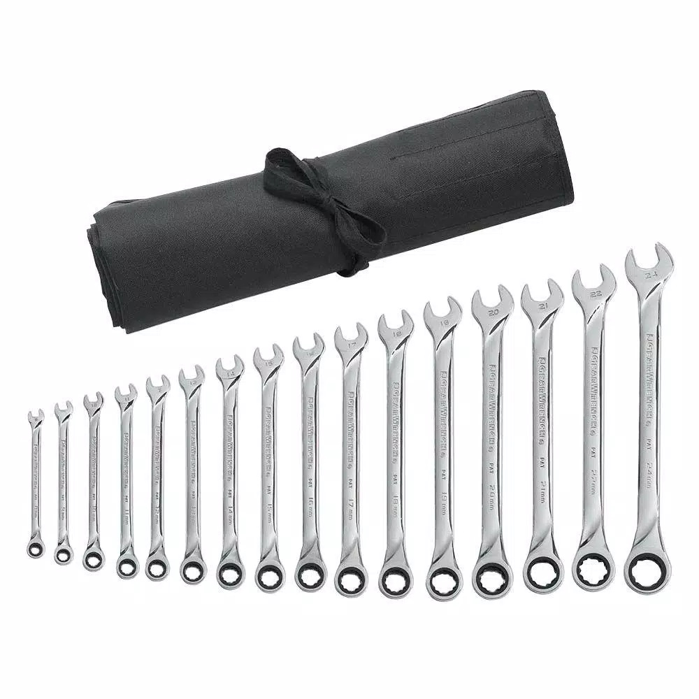 GEARWRENCH X-Large Ratcheting Combination Wrench Set with Roll (16-Piece)