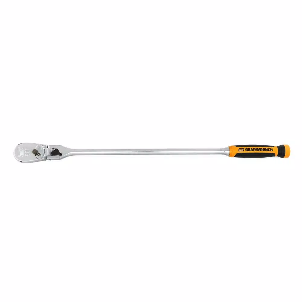 GEARWRENCH 1/2 in. Drive 24 in. 90 Tooth Dual Material Locking Flex Head Teardrop Ratchet
