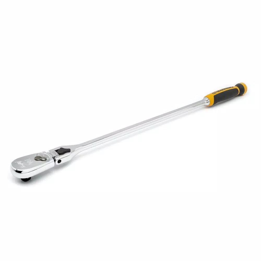 GEARWRENCH 1/2 in. Drive 24 in. 90 Tooth Dual Material Locking Flex Head Teardrop Ratchet