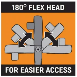 GEARWRENCH 1/2 in. Drive 24 in. 90 Tooth Dual Material Locking Flex Head Teardrop Ratchet
