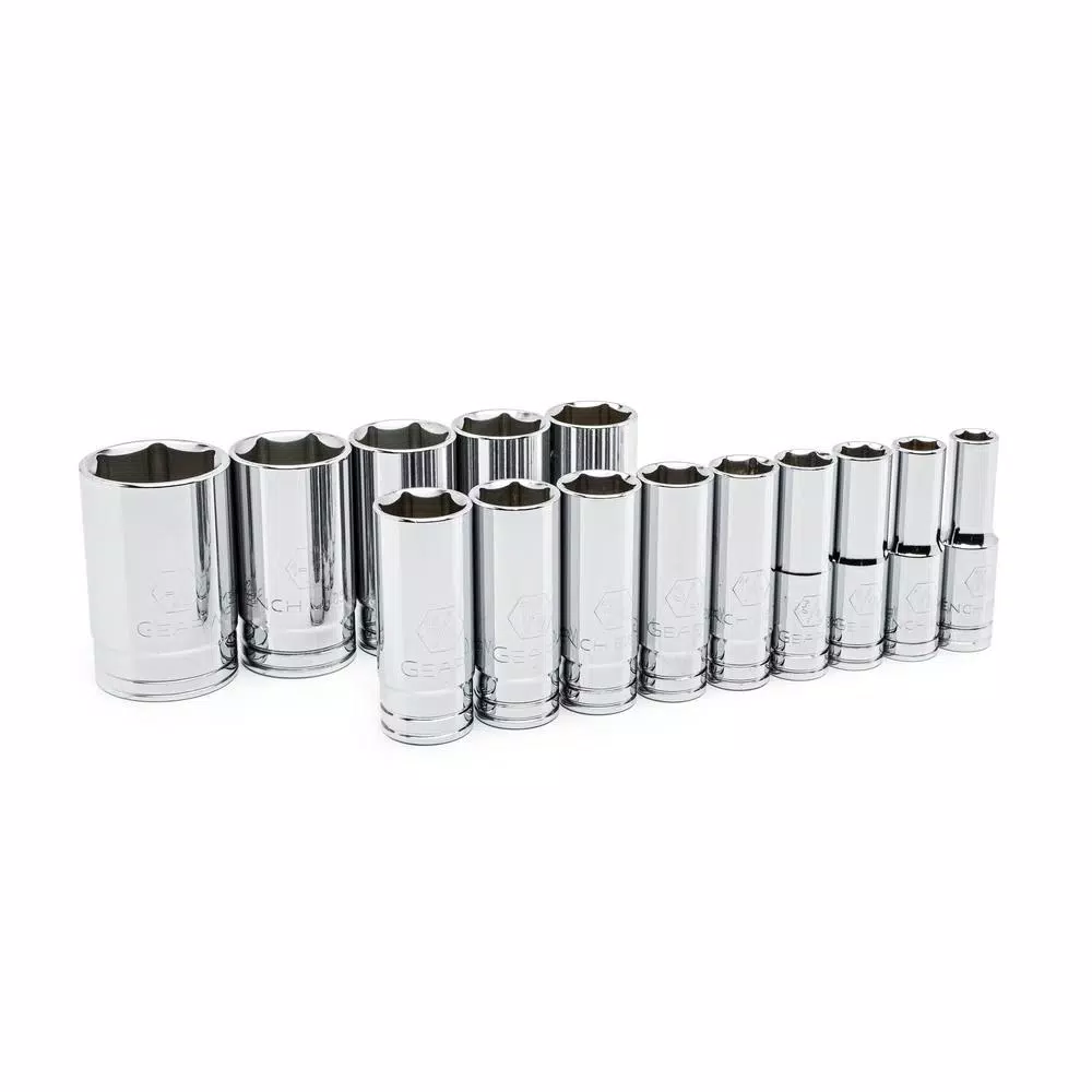 GEARWRENCH 1/2 in. Drive SAE Deep Socket Set (14-Piece)