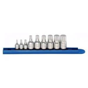GEARWRENCH 1/4 in. x 3/8 in. Drive Stubby Triple Square Bit Metric Driver Socket Set (9-Piece)