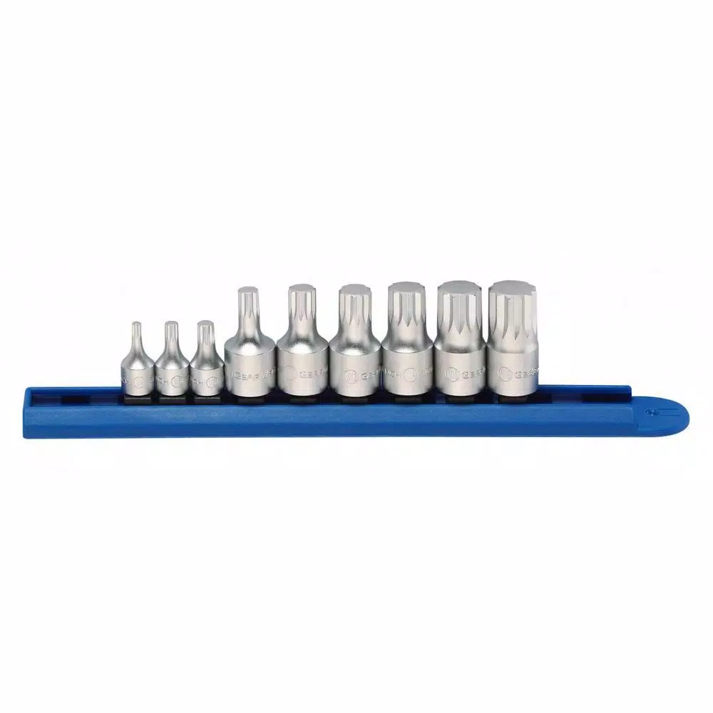 GEARWRENCH 1/4 in. x 3/8 in. Drive Stubby Triple Square Bit Metric Driver Socket Set (9-Piece)