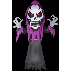 Gemmy 10 ft. H Skeleton Reaper with Red LED Eyes-Giant Halloween Inflatable