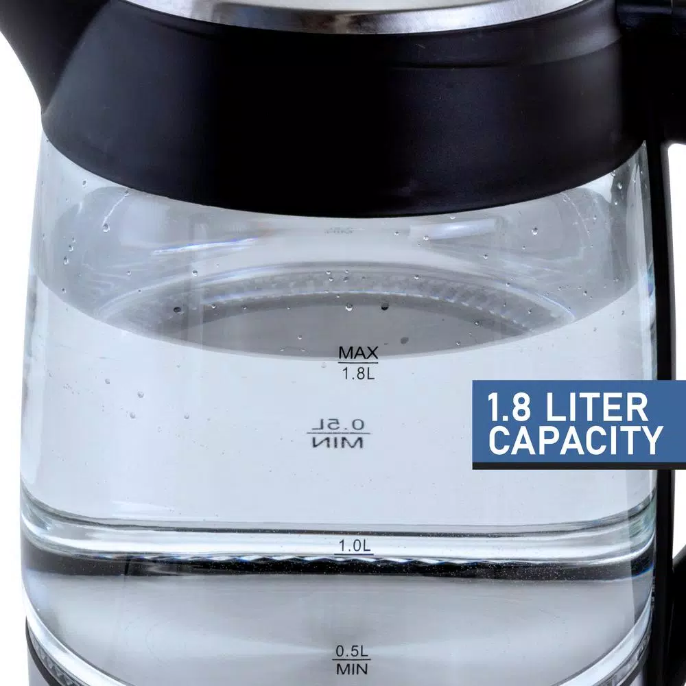 MegaChef 1.8 l Glass and Stainless Steel Electric Tea Kettle