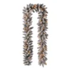 Glitzhome 9 ft. L Pre-Lit Snow Flocked Artificial Christmas Garland with Warm White LED Light