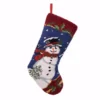 Glitzhome 19 in. Hooked Christmas Decor Stocking with Snowman