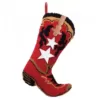 Glitzhome 20.69 in. H Hooked Stocking Red Boot
