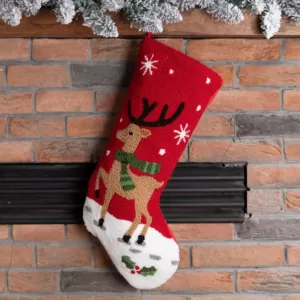 Glitzhome 9.27 in. H Hooked Stocking Reindeer