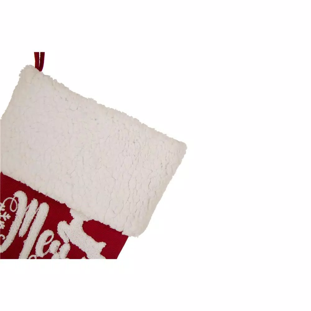 Glitzhome 21 in. H Fabric Stocking, in. Merry Christmas in