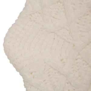 Glitzhome 22 in. Knitted Acrylic White Christmas Decoration Stocking (Set of 2)