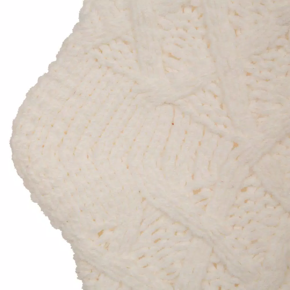 Glitzhome 22 in. Knitted Acrylic White Christmas Decoration Stocking (Set of 2)