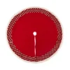 Glitzhome 48 in. D Fabric Christmas Tree Skirt in Pompom