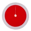 Glitzhome 42 in. D Felt Christmas Tree Skirt in Traditional Red and White