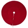 Glitzhome 52 in. D Knitted Polyester Red Christmas Tree Skirt