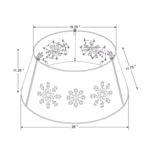 Glitzhome 26 in. Dia Snowflake Diecut Metal Tree Collar with Light String(KD)