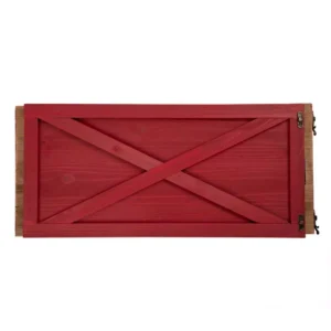 Glitzhome 26 in. L Red Wooden Tree Collar(KD)