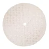 Glitzhome 48 in. D White Plush with Snowflake Christmas Tree Skirt