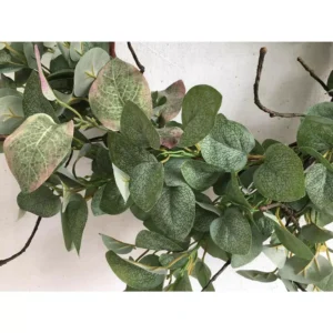 Glitzhome 24 in. Green Unlit Seasonal Artificial Christmas Wreath with Eucalyptus