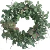Glitzhome 24 in. Green Unlit Seasonal Artificial Christmas Wreath with Eucalyptus