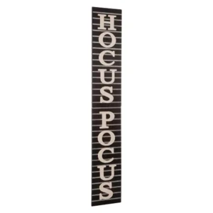 Glitzhome 60 in. H Halloween Wooden Hocus Pocus Standing Porch Sign or Hanging Decor (KD, 2-Function)