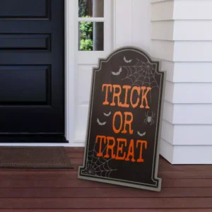 Glitzhome 29 in. H Halloween Wooden Tombstone Yard Stake or Standing Decor or Hanging Decor (KD, 3 Function)